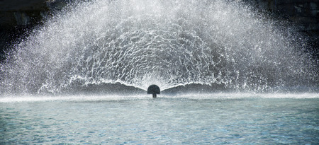 water fountain in the pool