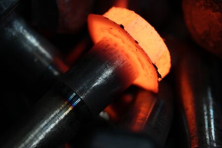 hot iron in casting factoryの写真素材