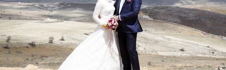 new happy couple bride and groomの写真素材