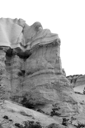 rock formation looks like human faceの写真素材