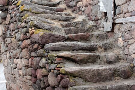 old stone stairs of the houseの写真素材