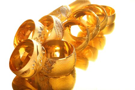 Elegant gold bracelets. Yellow gold.