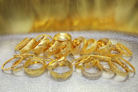 Elegant gold bracelets. Yellow gold.