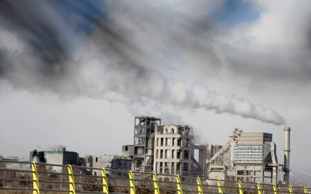 Air pollution heavy industry area 