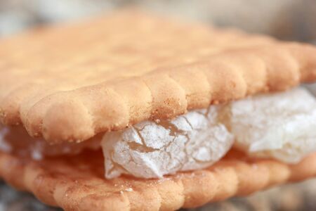 fresh biscuits and Turkish delightの写真素材