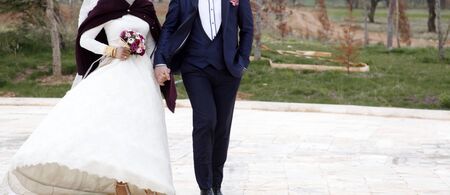 bride and groom before weddingの写真素材