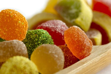 Sweet dessert colorful fruit jelly candy.の写真素材