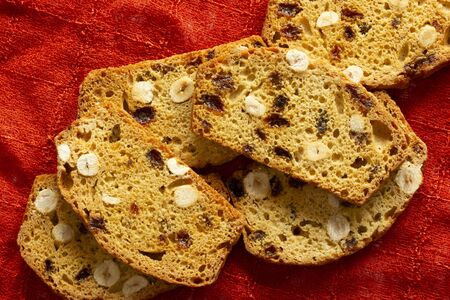 Crispy biscuits with fruit. Italian biscotti.の写真素材