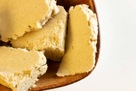 traditional turkish tahini halva in plate