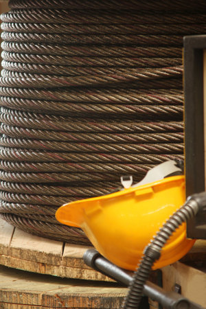 Steel rope and work helmet