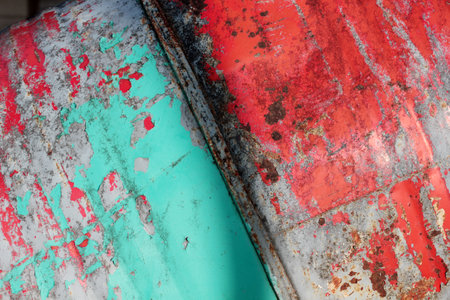 Empty rusty barrel. Abstract, background, textured.の写真素材