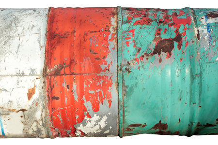 Empty rusty barrel. Abstract, background, textured.の写真素材