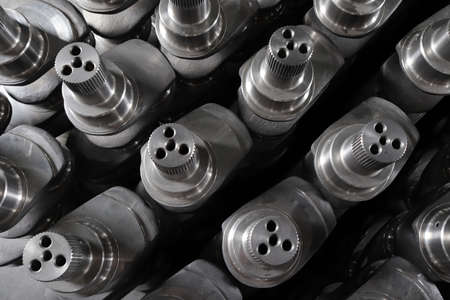 New engine crankshaft. Spare part.