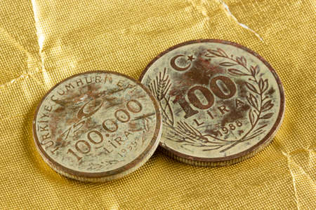 Old Turkish coin. Money collection.の写真素材