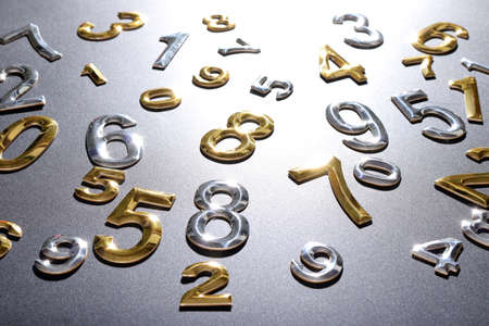Numbers on a black backgroundの写真素材
