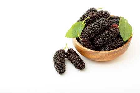fresh and ripe mulberries backgroundの写真素材