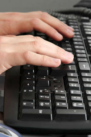 Businesswoman using desktop computer. business background.