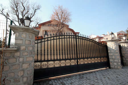 Decorative cast iron door of the villa
