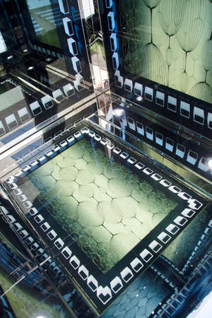 ornate and new elevator cabin interiorの写真素材