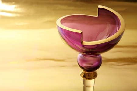 Elegant and decorative goblet with gold gildingの写真素材