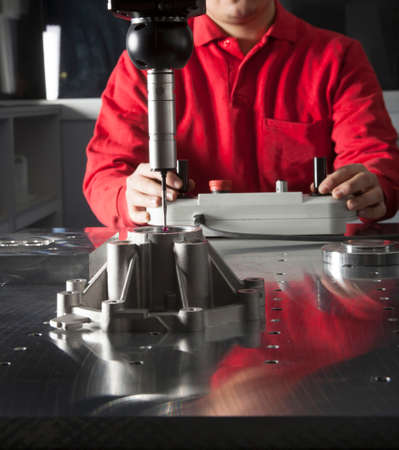 CMM measurement. Quality control measurement probe.