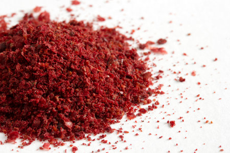 red chili powder on a white background