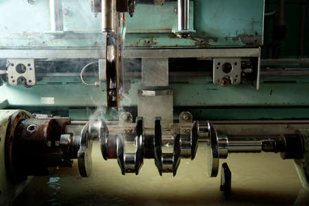 crankshaft manufacturing, grinding process inside the factory