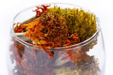 dried flowers in glass decorative