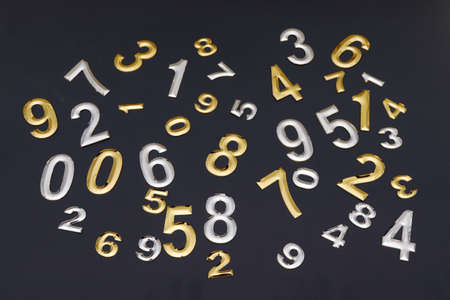 Numbers on a black background