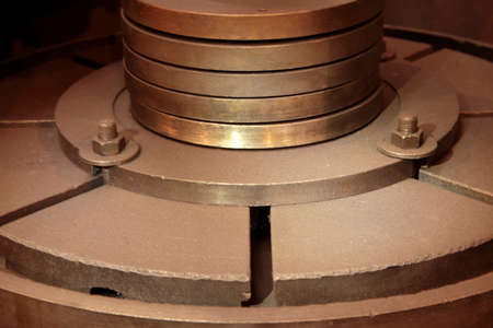 metalworking industry. Old machinery. Lathe in a factory