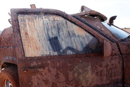 Off-road vehicle in muddy terrain.の写真素材