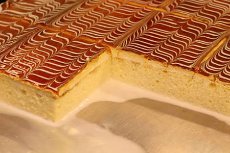 Balkan dessert Trilece in a trayの写真素材