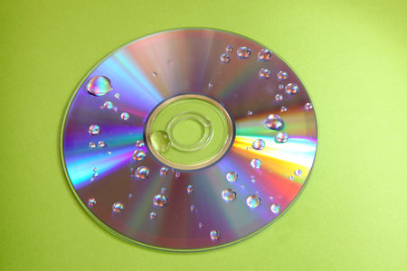 Water drops on a cd.