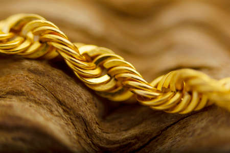 gold chain necklace close upの写真素材