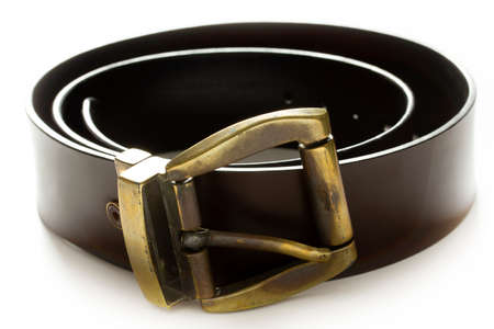 leather belt on a white background