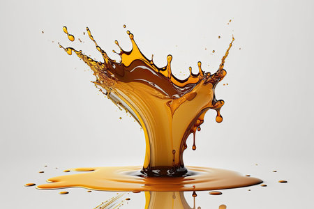 Splash of orange juice on a white background. 3d renderingの素材