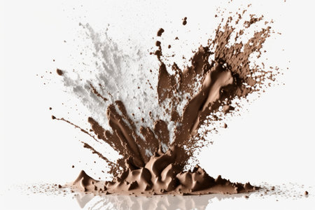 splash of chocolate isolated on a white background. 3d renderingの素材