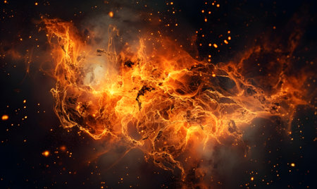 Abstract fire background. Fire texture. 3d rendering, illustration.の素材