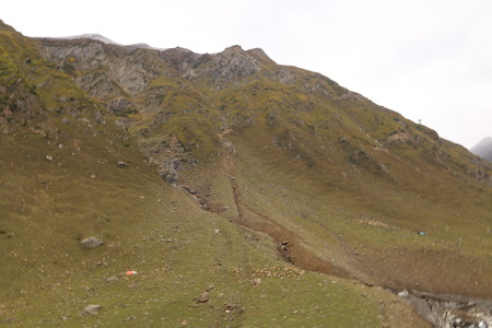 The closeup view of rock mountain in kashmirの写真素材