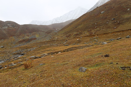 View Of Big Mountains Under Cloudy skyの写真素材