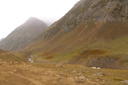 View of track and mountainの写真素材