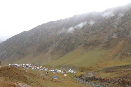 Small River Passing Through Between The Mountainsの写真素材