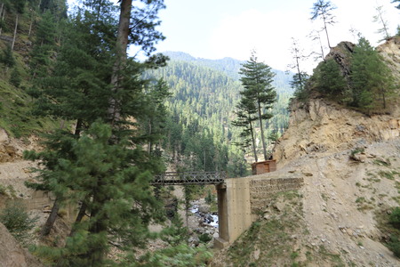 View Of Beautiful Bridge Under Mountainsの写真素材