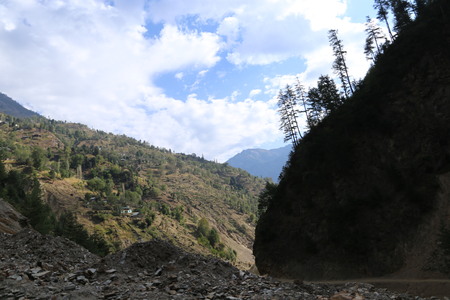 View of mountain and trackの写真素材