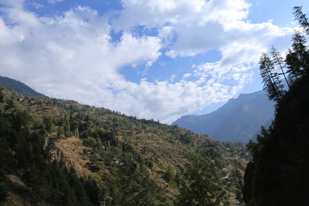 Amazing View Of Mountains under shiny skyの写真素材
