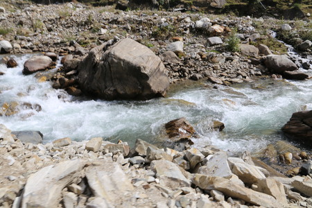 Small River Passing Through Between The Rocksの写真素材