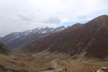 Landscape on mountains with amazing trackの写真素材