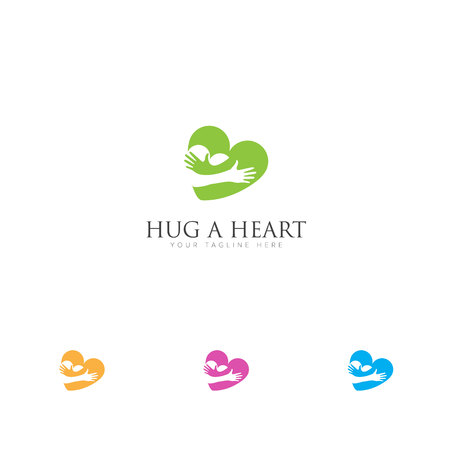 Heart Hug, Hug Hearts Logoのイラスト素材
