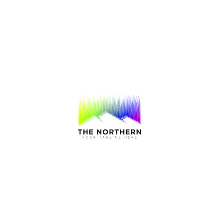 Badge Logo, The Northern Lights Logo Design abstract northern lightsのイラスト素材
