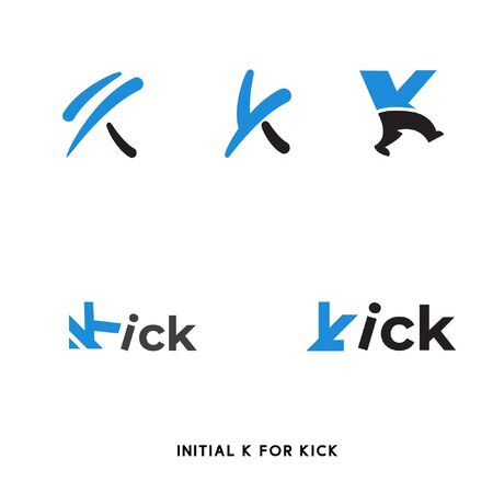 bundle initial K for kick and foot logoのイラスト素材